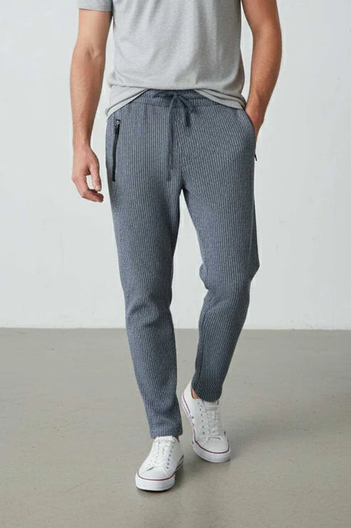 Men’s Slim-Fit Pinstripe Casual Trousers